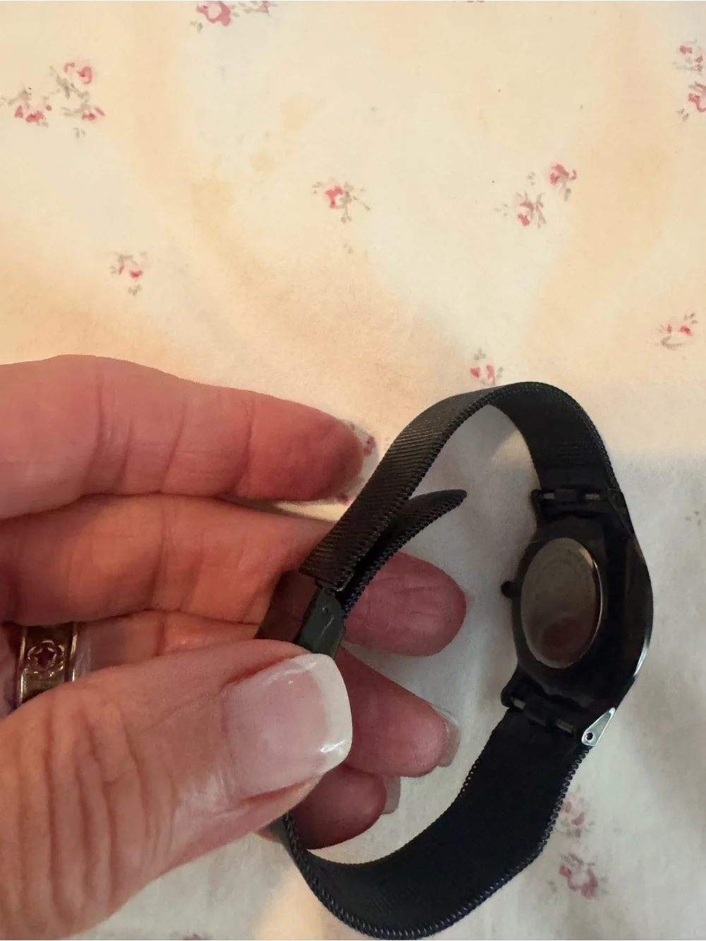 Skagen Women’s Black Titanium Mesh Watch with Minimal Dial